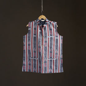 Sambalpuri Ikat Weave Cotton Men Nehru Jacket 03