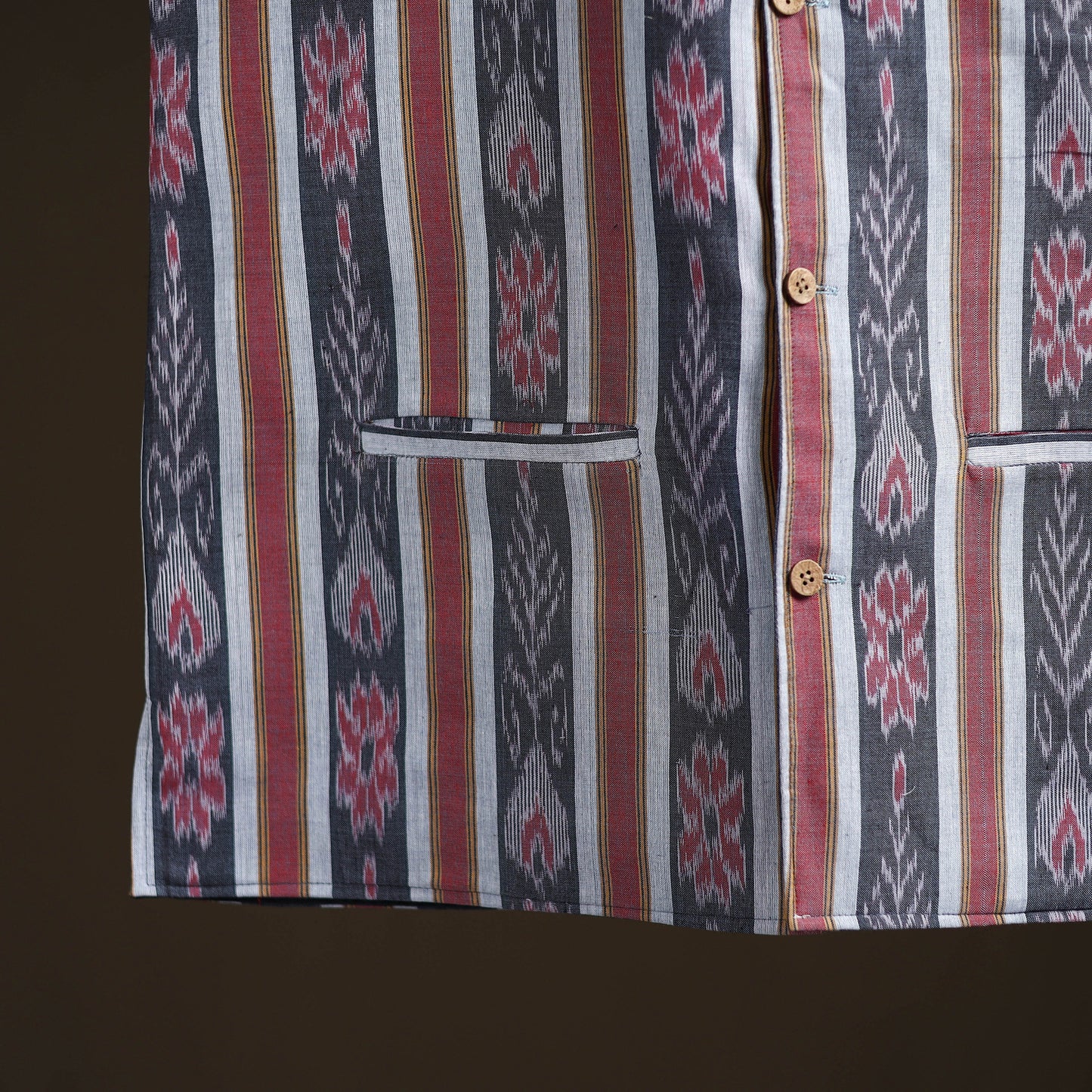 Sambalpuri Ikat Weave Cotton Men Nehru Jacket 03