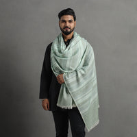 Green - Kumaun Handwoven Pure Merino Wool Shawl for Men 108