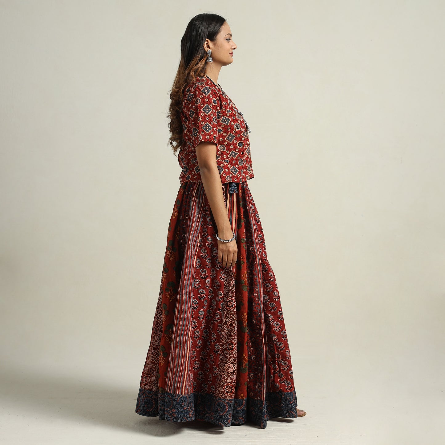 Ajrakh Patchwork Skirt 