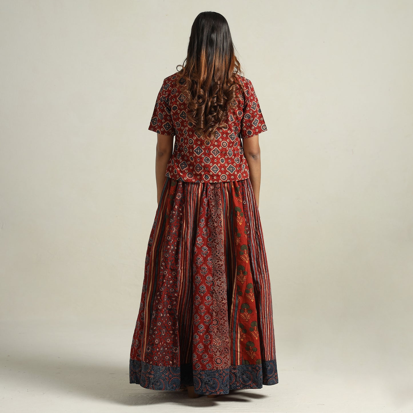 Ajrakh Patchwork Skirt 