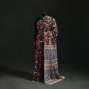 Brown - Kalamkari Printed Cotton Saree 83