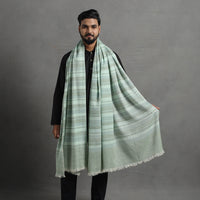 Green - Kumaun Handwoven Pure Merino Wool Shawl for Men 108