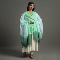 Green - Shibori Tie-Dye Cotton Dupatta with Tassels 93