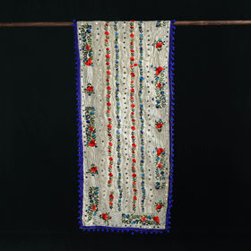 Ranihati Chanderi Silk Hand Embroidered Stole with Pom Pom 253