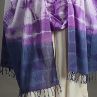 Purple - Shibori Tie-Dye Cotton Dupatta with Tassels 94