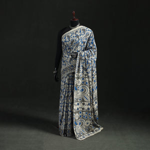 Grey - Kalamkari Printed Cotton Saree 84