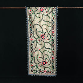 Ranihati Chanderi Silk Hand Embroidered Stole with Pom Pom 252
