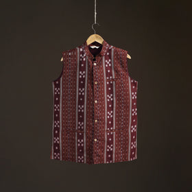 Sambalpuri Ikat Weave Cotton Men Nehru Jacket 05