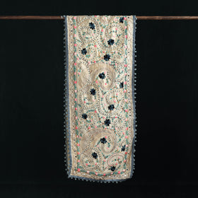 Ranihati Chanderi Silk Hand Embroidered Stole with Pom Pom 251