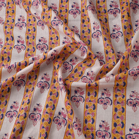 White - sanganeri cotton fabric 59 - handcrafted