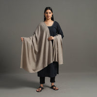 Beige - Handspun Handwoven Kashmiri Pashmina Woolen Shawl 06