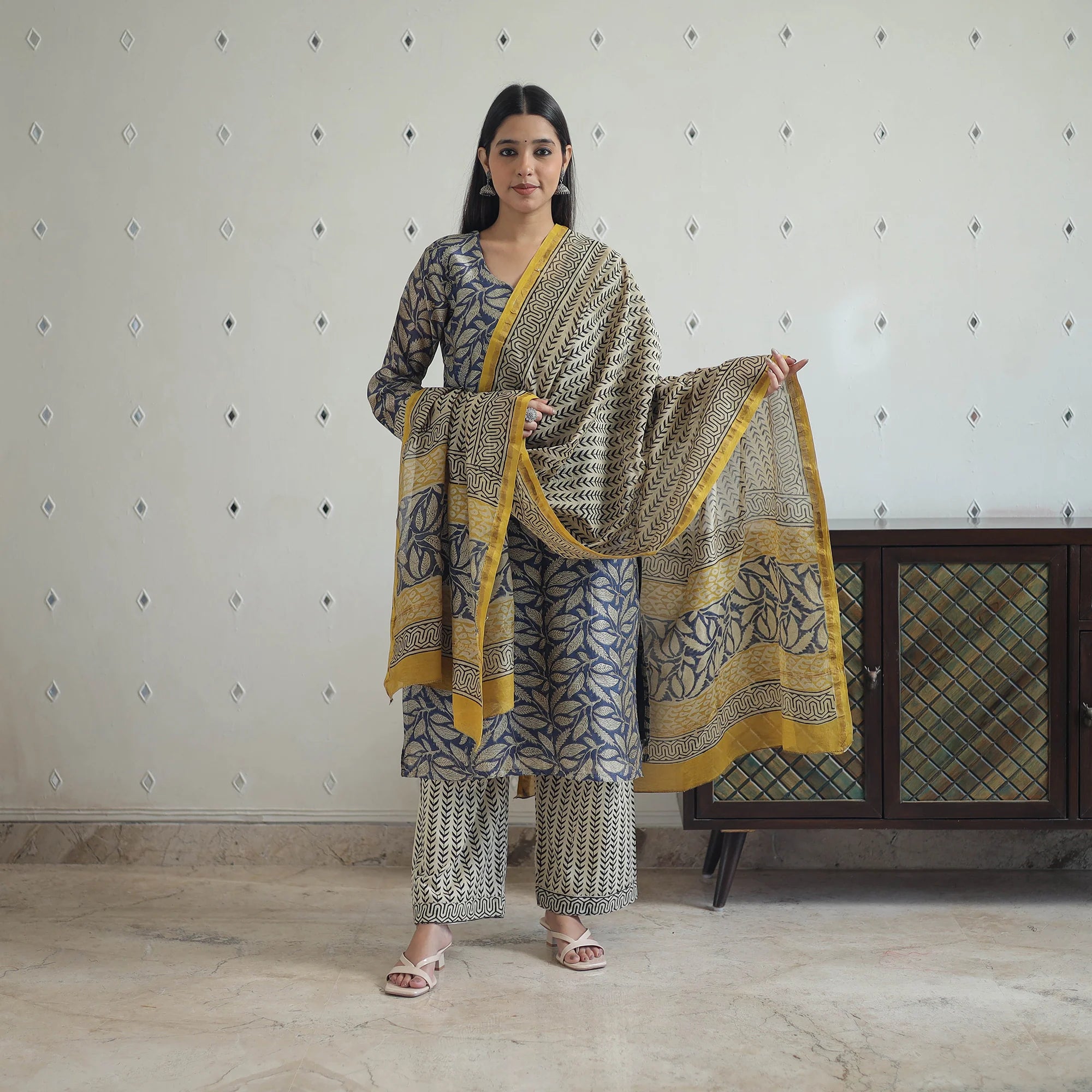 Hand block print stiched suit from itokri
