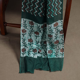 Kutch Hand Batik Print Cotton Unstitched Dress Material: Kurta, Bottom & Dupatta 07