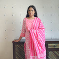 Buy Pink Batik Print Kurti Set – Cotton Suit Online