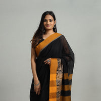 Black - Cotton Thread Border Dharwad Saree 01