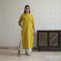 Aashvi Yellow Mangalagiri Cotton Kurta