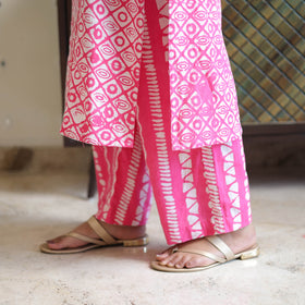 Buy Pink Batik Print Kurti Set – Cotton Suit Online