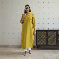 Aashvi Yellow Mangalagiri Cotton Kurta