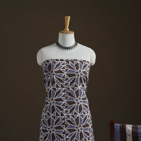 Kutch Hand Batik Print Cotton Unstitched Dress Material: Kurta, Bottom & Dupatta 08