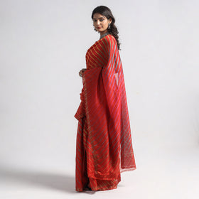  Leheriya Tie-Dye Chanderi Silk Saree with Zari Border 