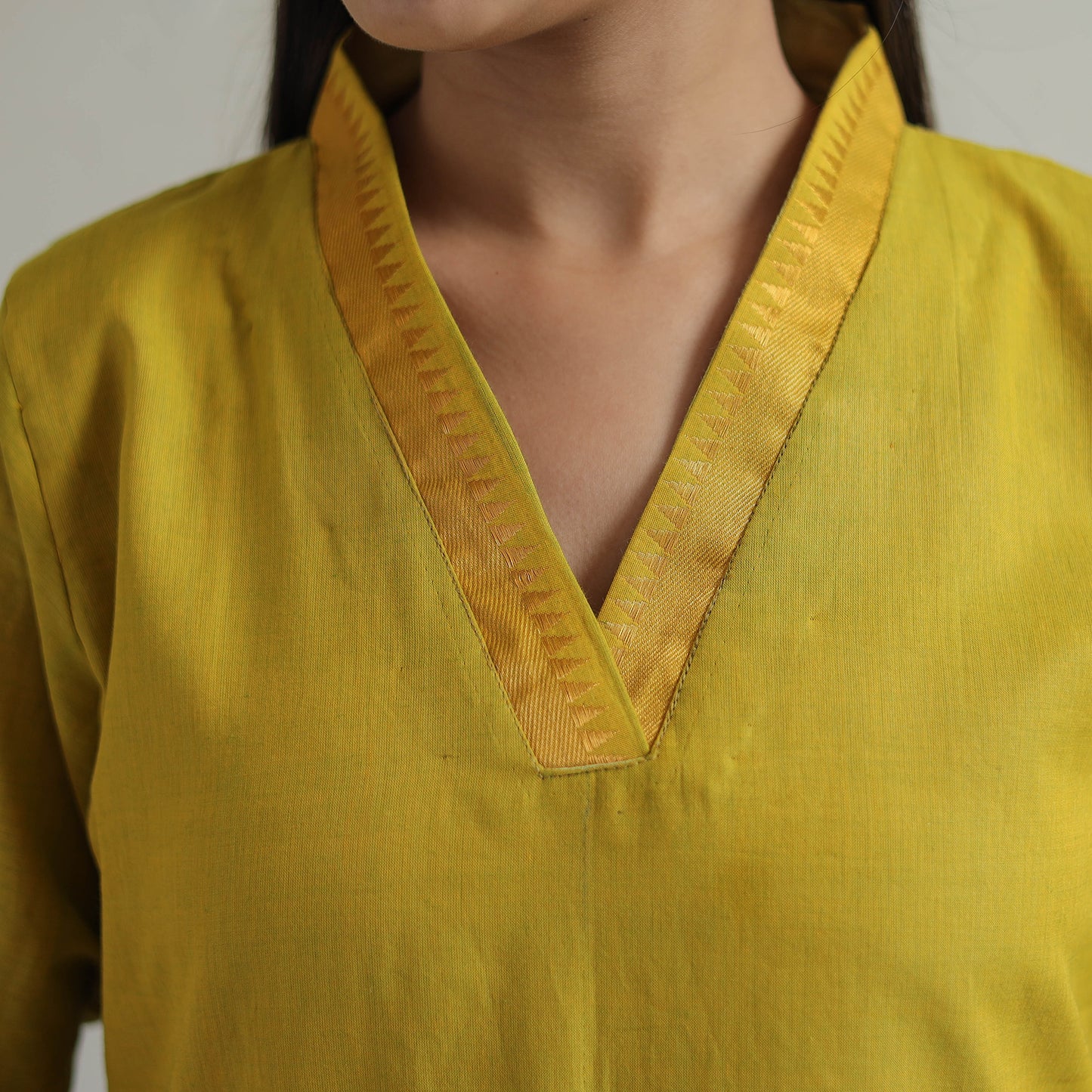 Aashvi Yellow Mangalagiri Cotton Kurta