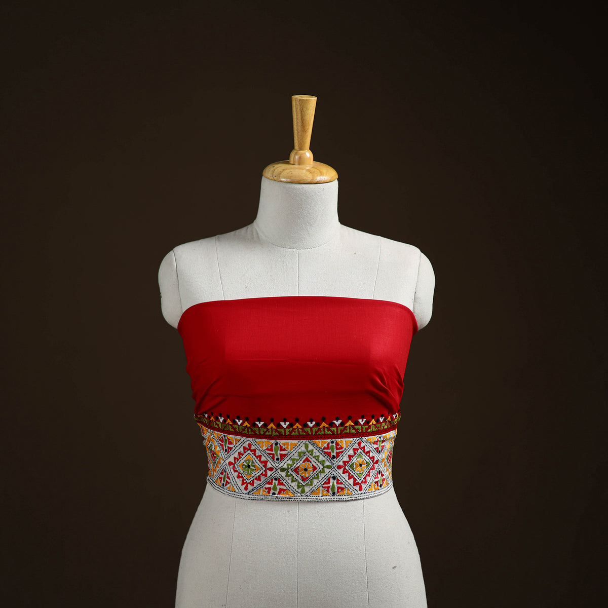 Bengal Kantha Hand Embroidered Cotton Blouse Piece 03