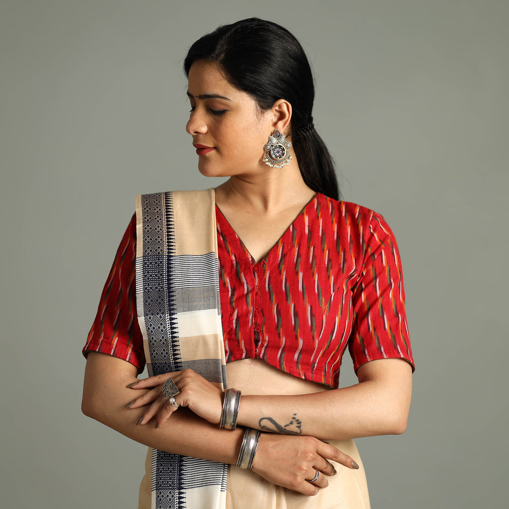 Pochampally Ikat Cotton Stitched Blouse