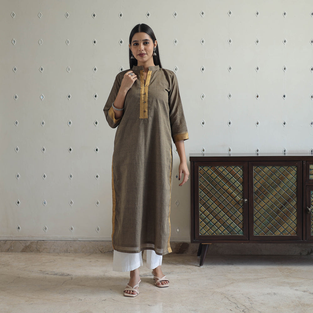 Zeenat Brown Mangalagiri Cotton Kurta