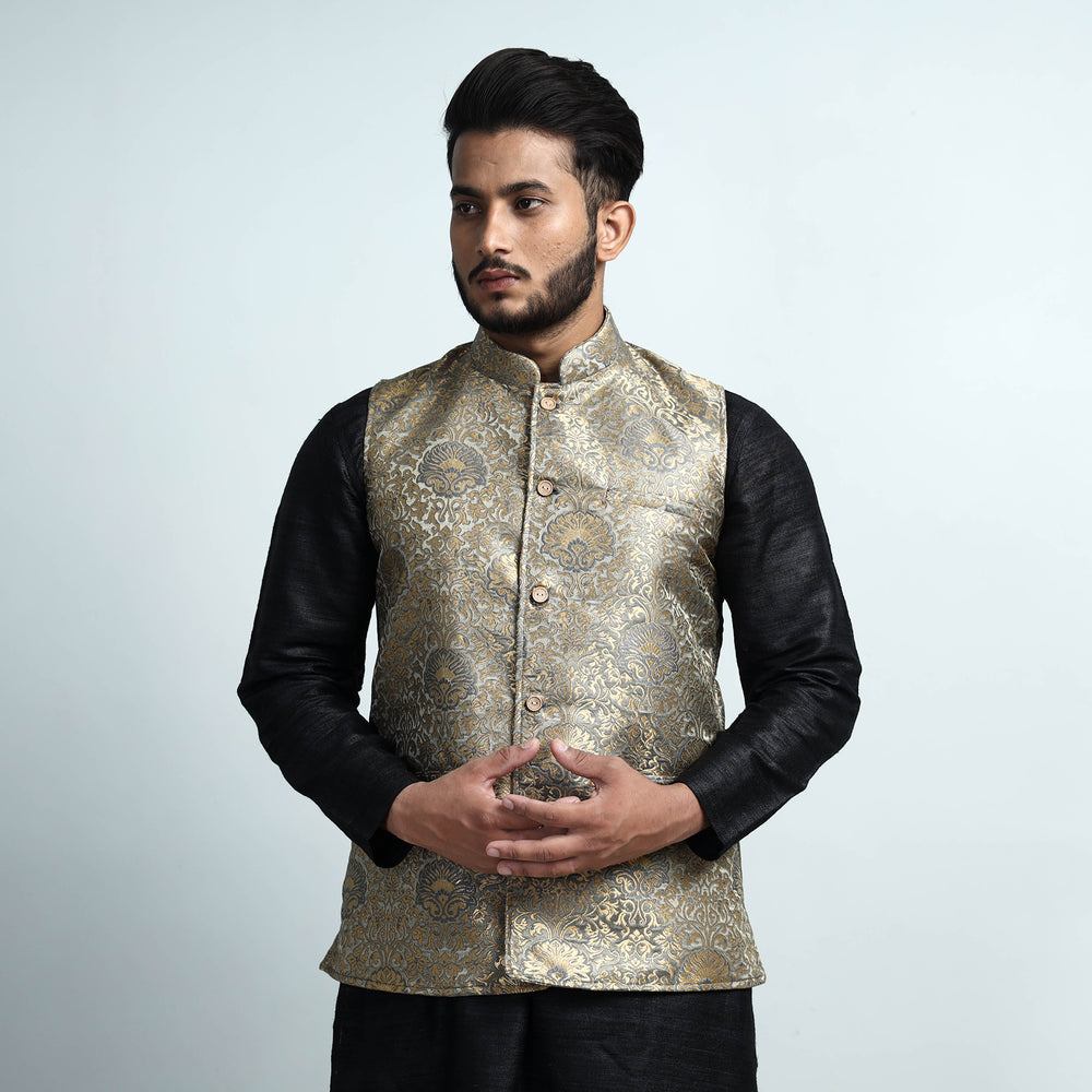 silk nehru jacket