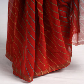  Leheriya Tie-Dye Chanderi Silk Saree with Zari Border 