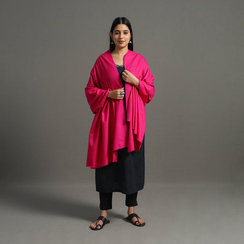 Pink - Handspun Handwoven Kashmiri Pashmina Woolen Shawl 03