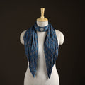 Ajrakh Hand Block Print Natural Dyed Modal Silk Brooch Scarf 05