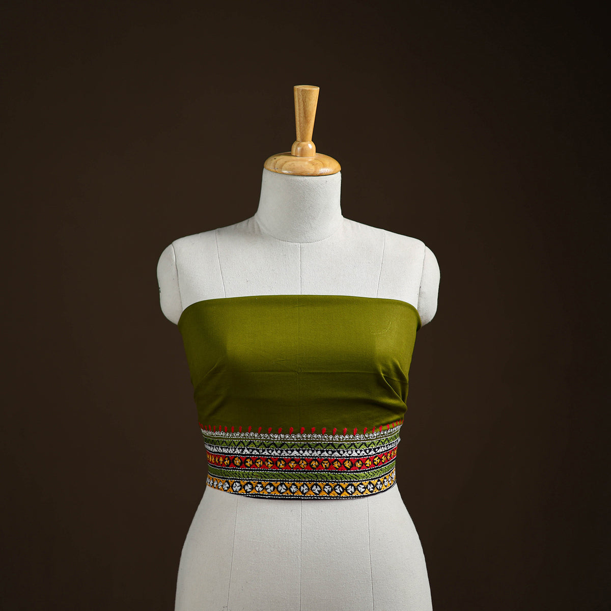 Bengal Kantha Hand Embroidered Cotton Blouse Piece 07