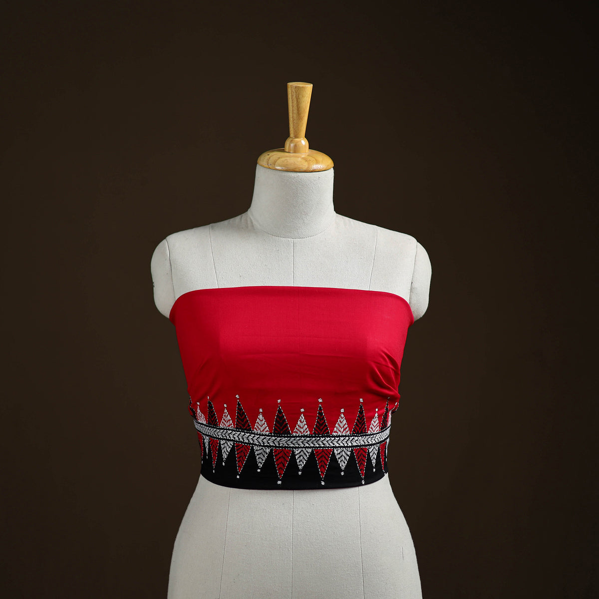 Bengal Kantha Hand Embroidered Cotton Blouse Piece 08