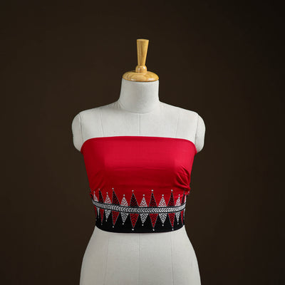 Bengal Kantha Hand Embroidered Cotton Blouse Piece 08
