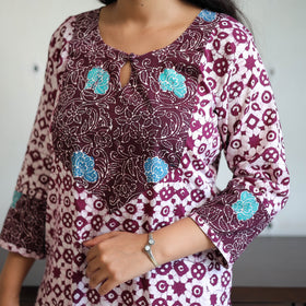 Buy Purple Batik Print Kurti Set – Cotton Suit Online