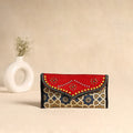 Traditional Kutch Mashru Silk Leather Flap Clutch / Wallet 101