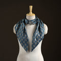 Ajrakh Hand Block Print Natural Dyed Modal Silk Brooch Scarf 02