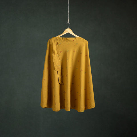 Yellow - Jacquard Cotton Wrap Around Skirt 140