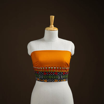 Bengal Kantha Hand Embroidered Cotton Blouse Piece 11