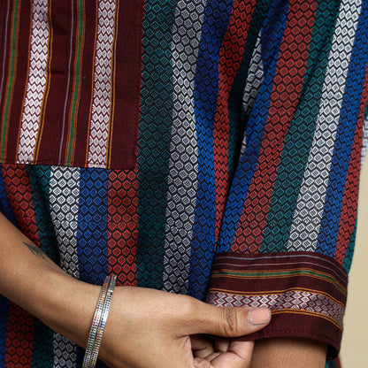 Multicolor - Multicolour - Khun Weave Cotton Straight Kurta