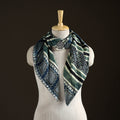Ajrakh Hand Block Print Natural Dyed Modal Silk Brooch Scarf 04