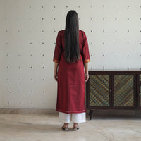 Rosie Maroon Mangalagiri Cotton Kurta