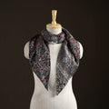 Ajrakh Hand Block Print Natural Dyed Modal Silk Brooch Scarf 06