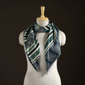 Ajrakh Hand Block Print Natural Dyed Modal Silk Brooch Scarf 08