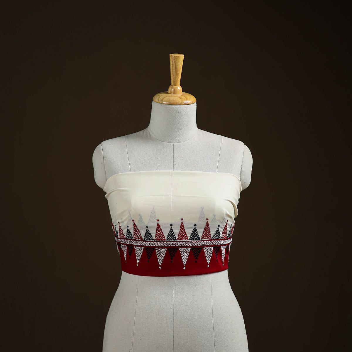 Bengal Kantha Hand Embroidered Cotton Blouse Piece 13