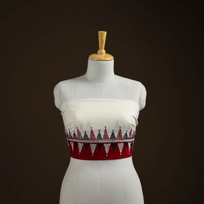Bengal Kantha Hand Embroidered Cotton Blouse Piece 13