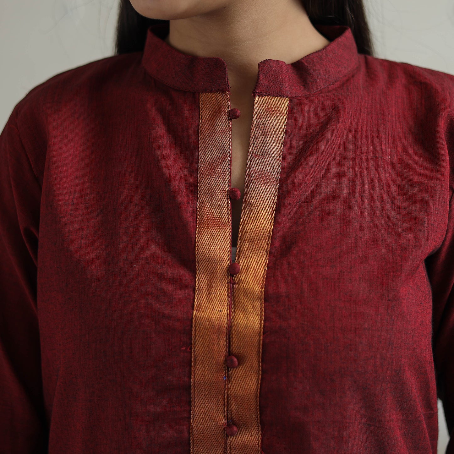 Rosie Maroon Mangalagiri Cotton Kurta