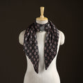 Ajrakh Hand Block Print Natural Dyed Modal Silk Brooch Scarf 07